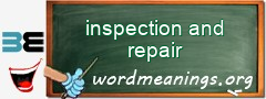 WordMeaning blackboard for inspection and repair